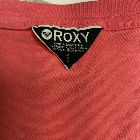 Roxy V-Neck Pink Top Women's Medium y2k 2000s Surfer Beach - Picture 3 of 6